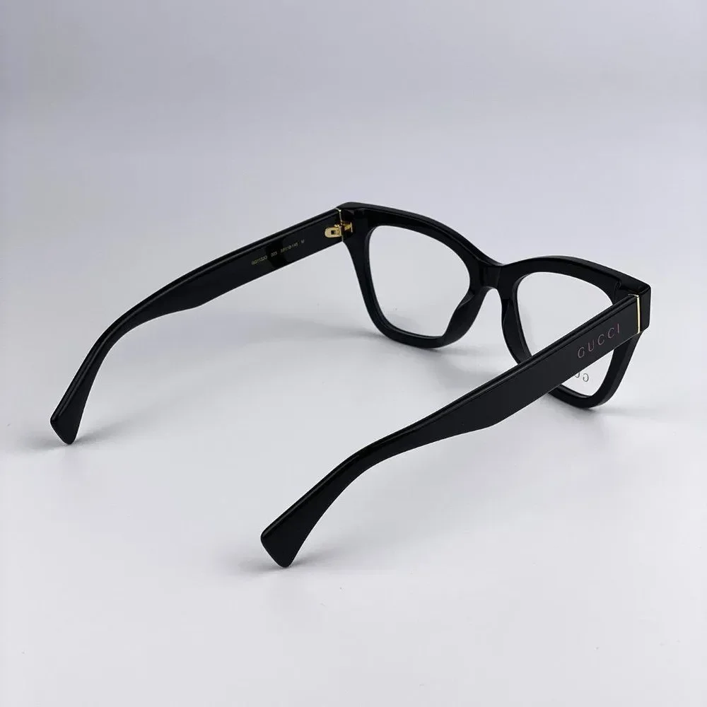Gucci GG1133O 003 Eyeglasses Shiny Black Cat Eye Women LOGO